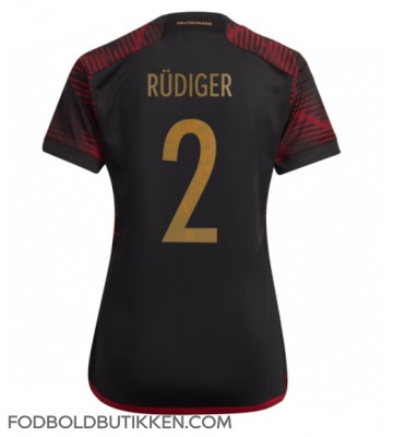 Tyskland Antonio Rudiger #2 Udebanetrøje Dame VM 2022 Kortærmet
